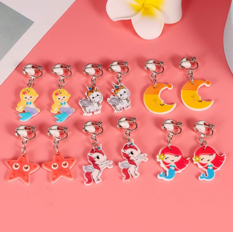 SYNLIN 20 Pairs Clip on Earrings -Cute Clip Earrings Hypoallergenic,Dress-Up Accessorie - Image 4